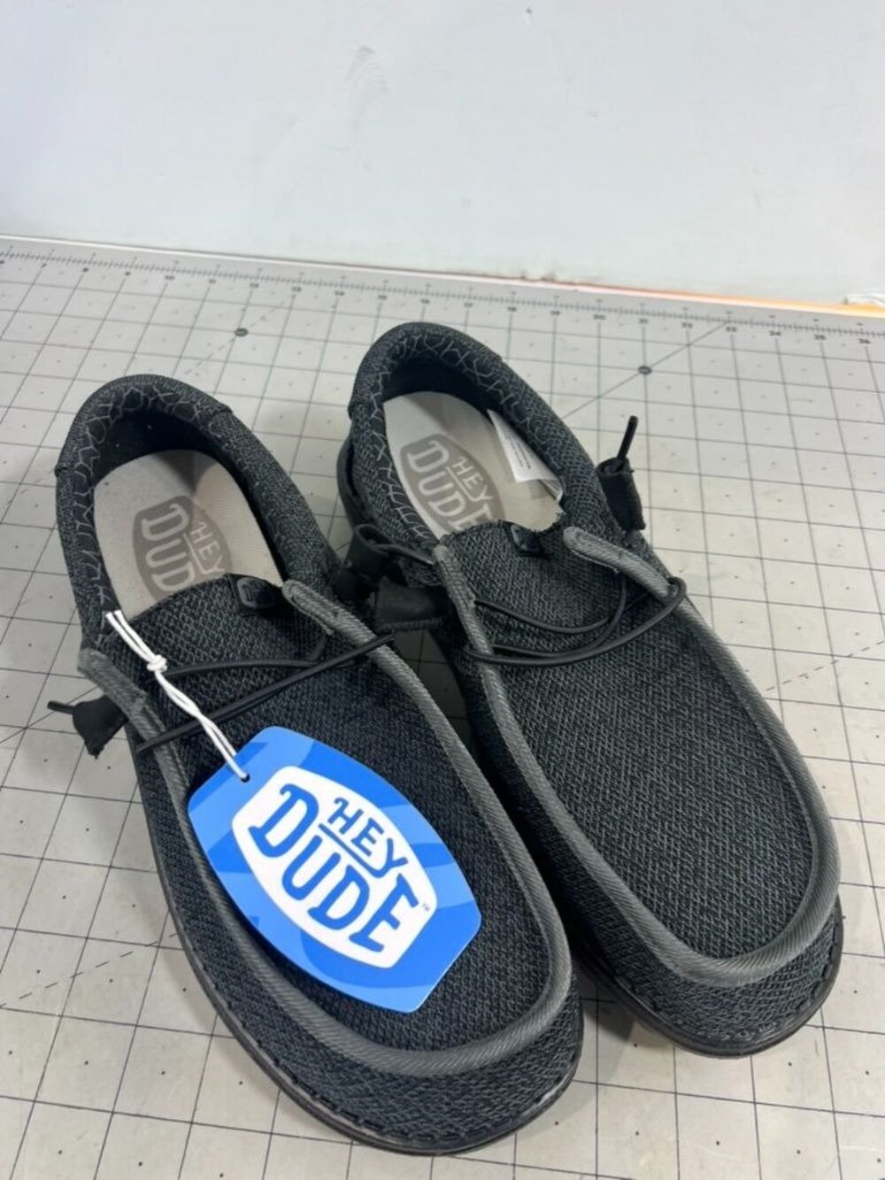 Men’s HEYDUDE Wally Sox Micro Casual Shoe - Total Black Sz. 11 New - Picture 2 of 7